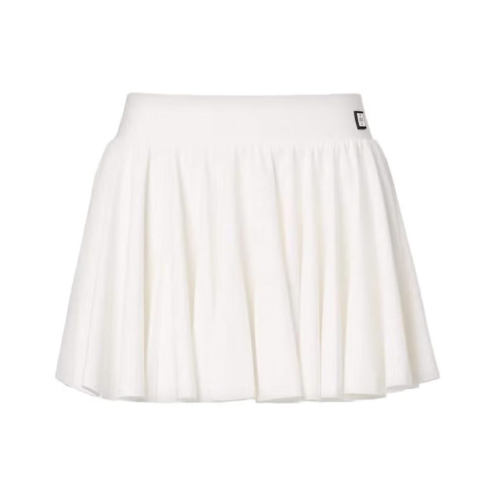 Jupe-short froncée en jersey à monogramme T