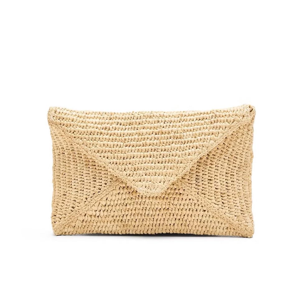 Pochette enveloppe en raphia Emmie