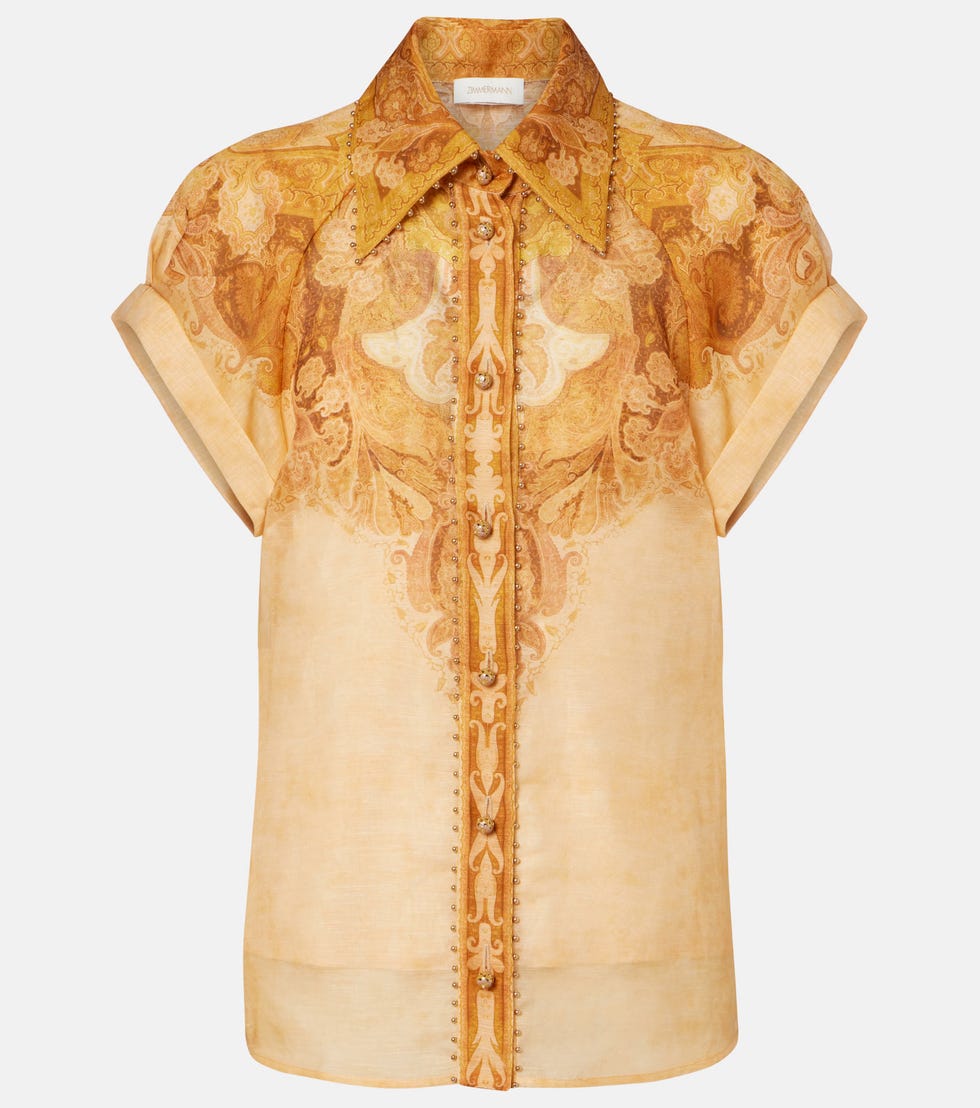 Blouse Como Paisley en lin et soie