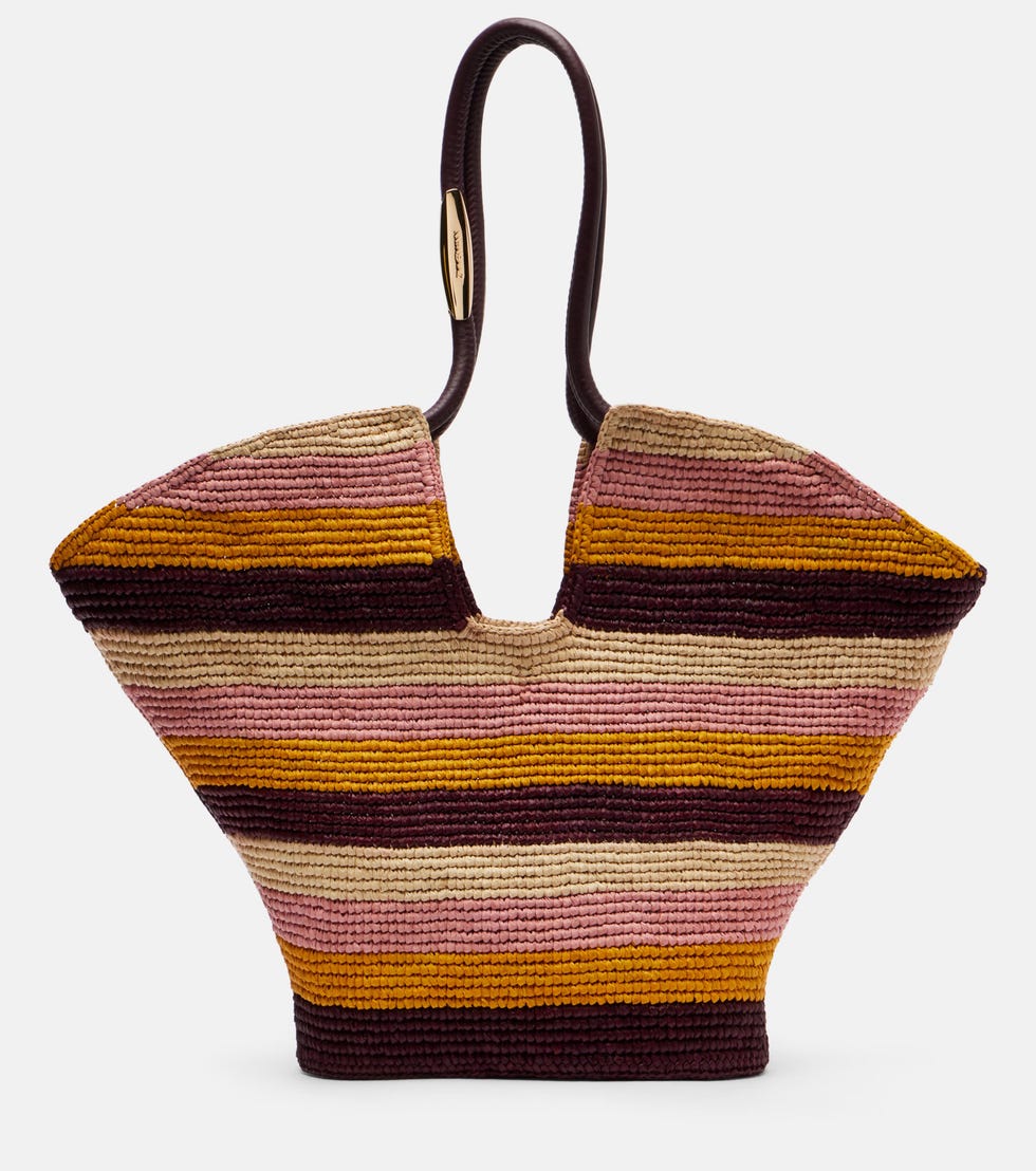 Grand sac fourre-tout en raphia Goldentime