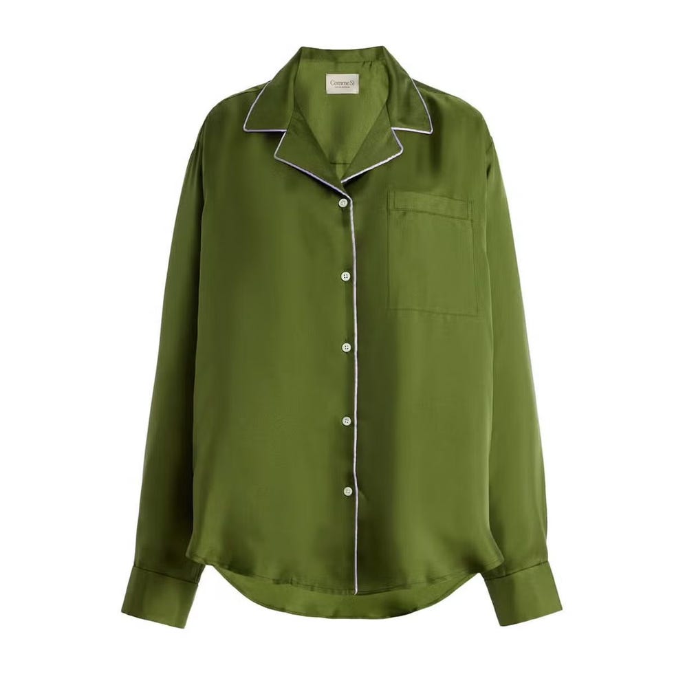 Chemise en soie à col cranté