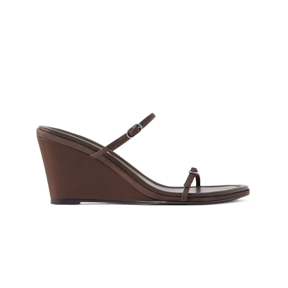 Sandales compensées en satin à ceinture Petit