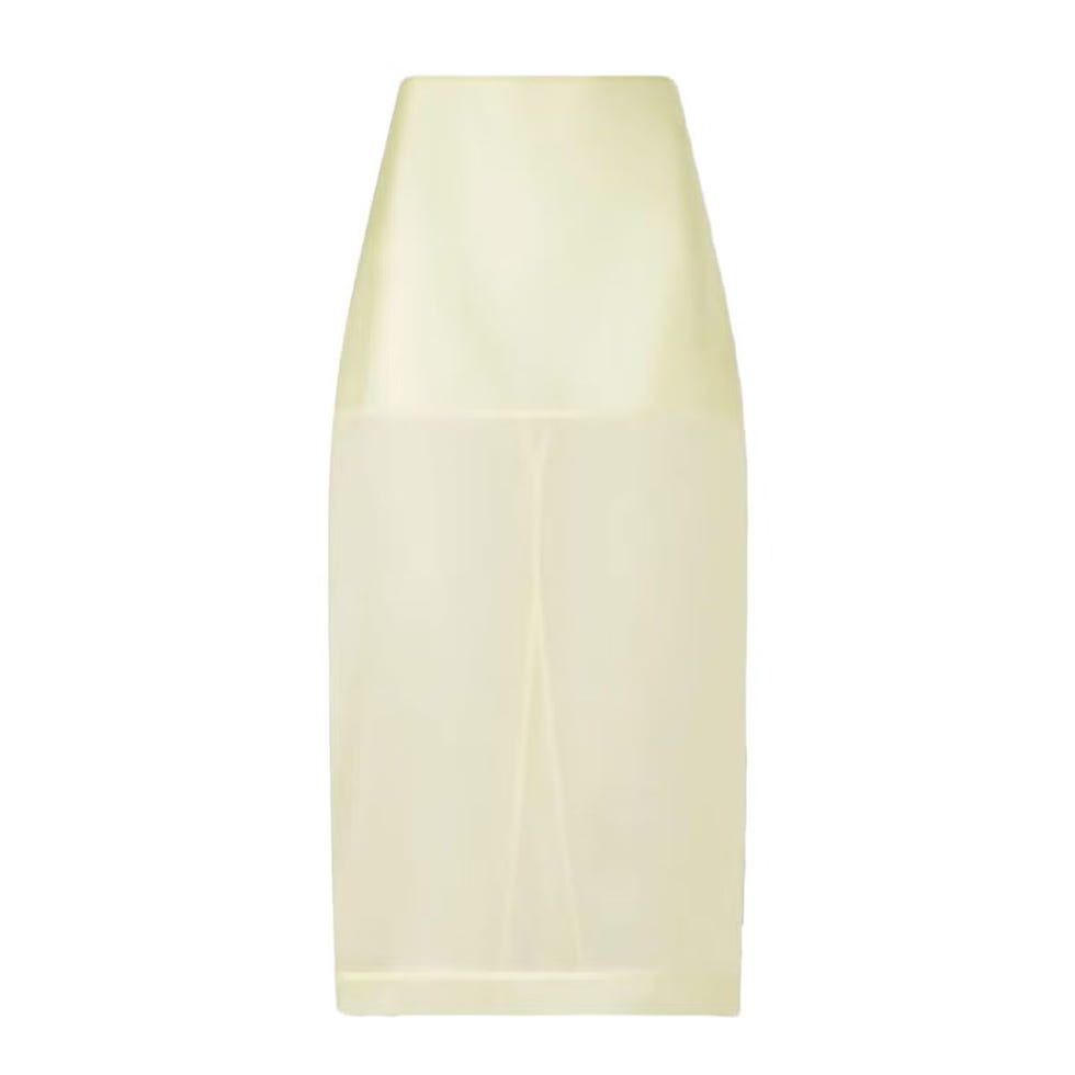 Jupe midi transparente en soie mélangée Peri