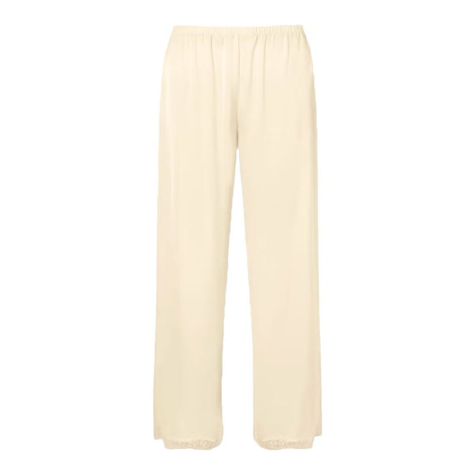 Pantalon en satin bordé de dentelle Adnina
