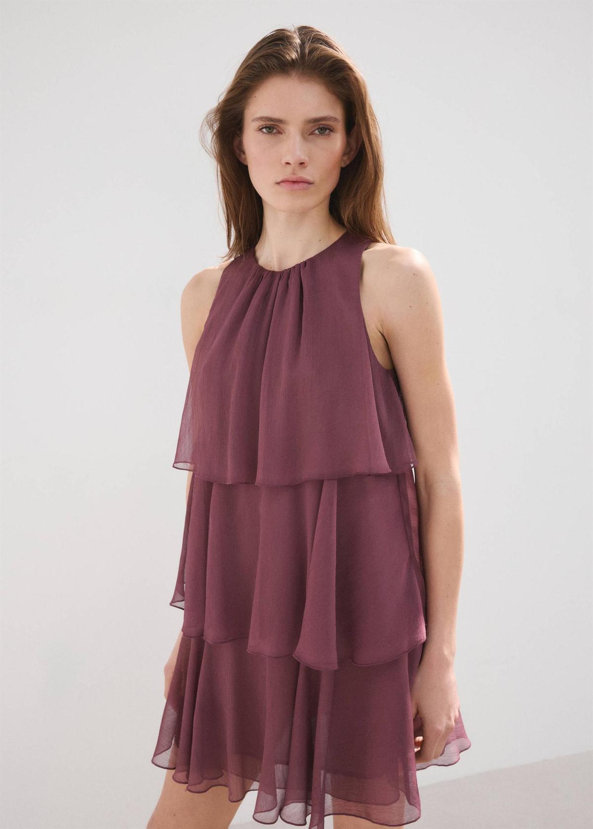 Robe courte à volants