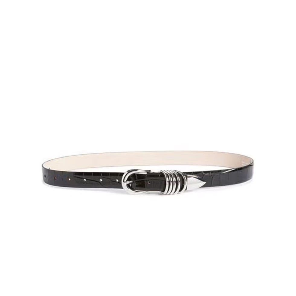 Ceinture en cuir verni gaufré effet croco Hollyhock Ceinture en cuir verni gaufré effet croco Hollyhock