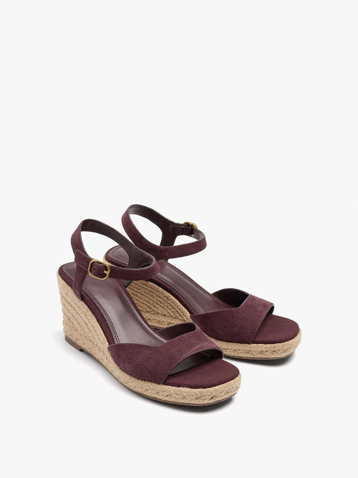 Sandales compensées en cuir