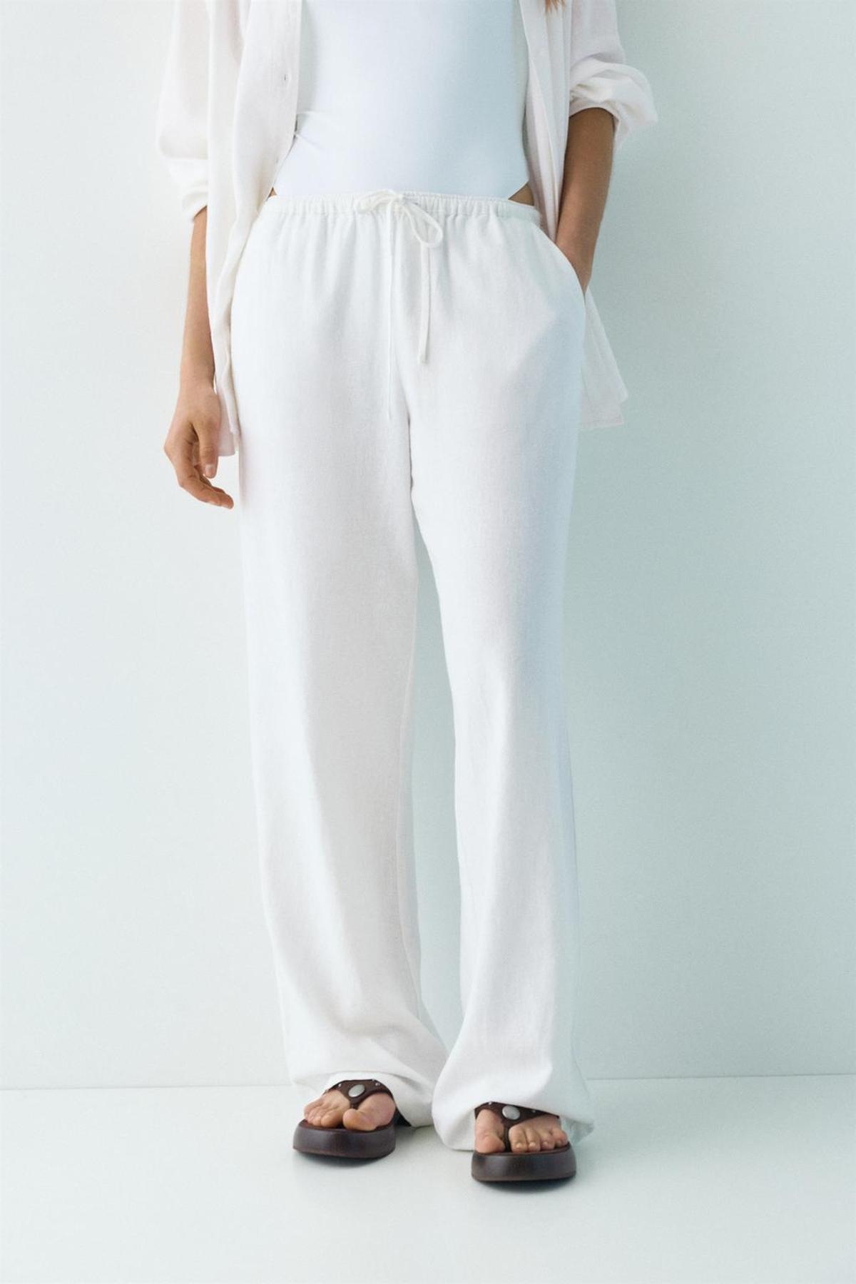 Pantalon en lin blanc