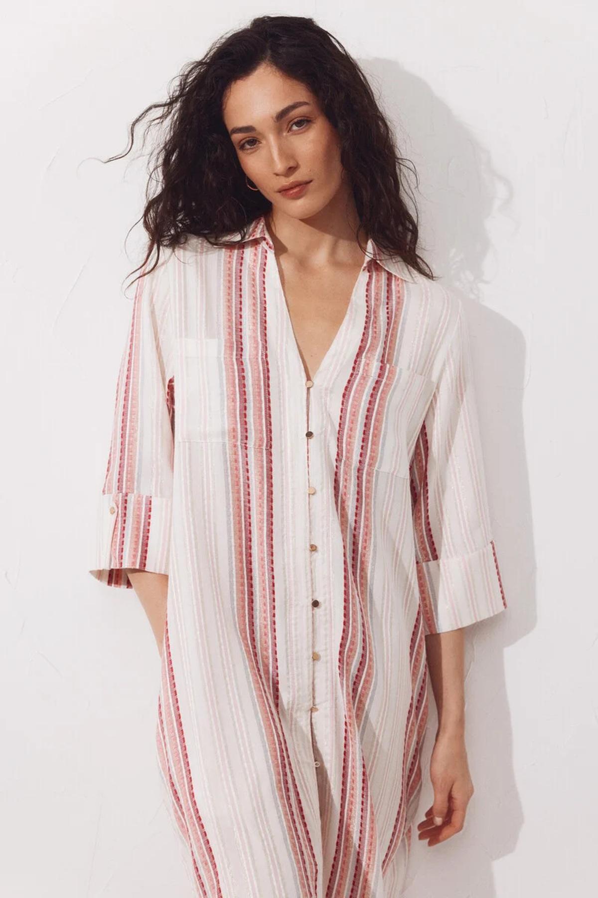 Caftan chemise rayée