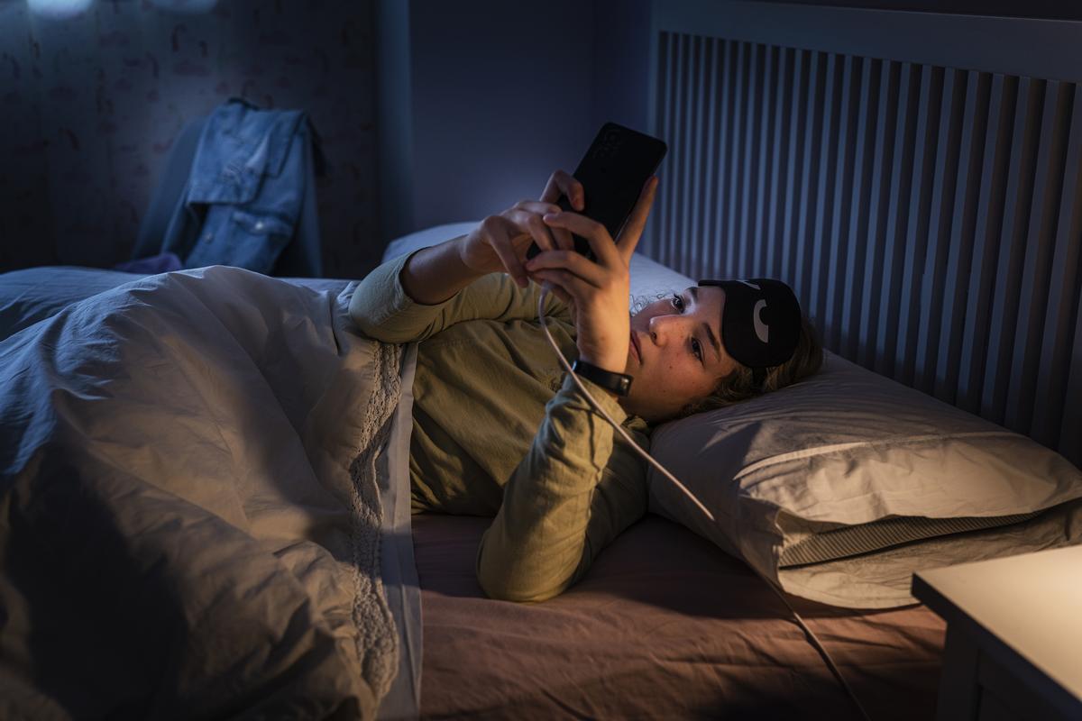 Femme avant de dormir