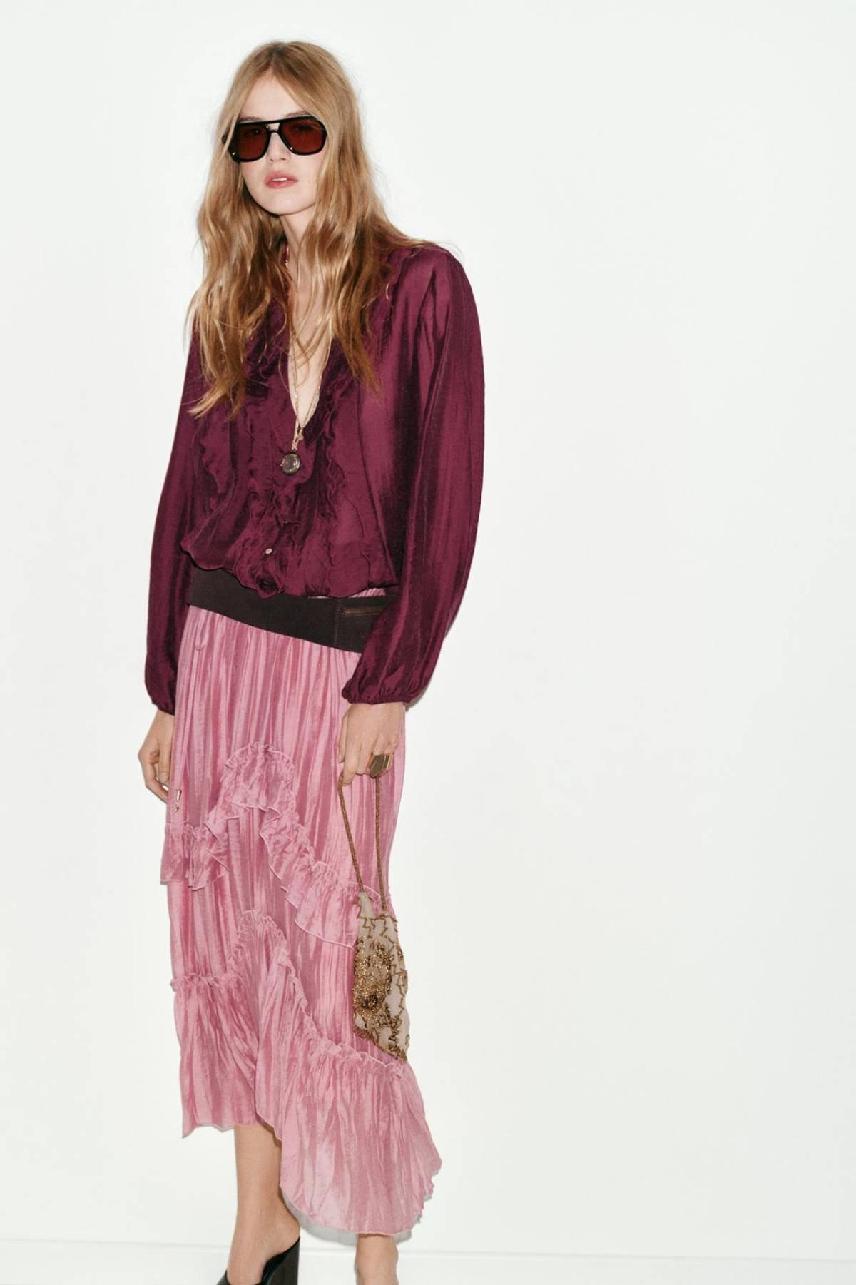 Jupe à volants effet froissé, de chez Zara
