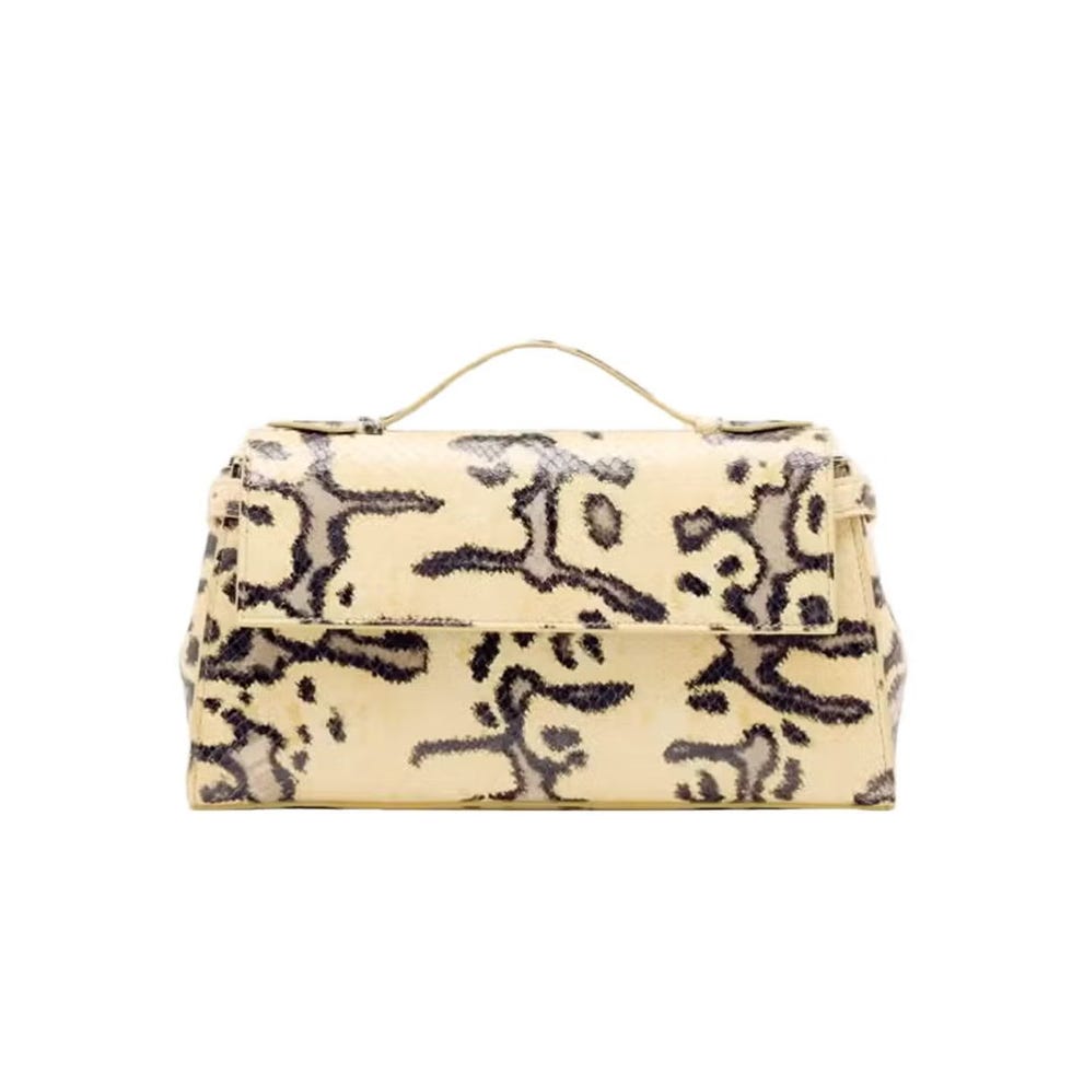 Pochette en cuir à imprimé python Tate