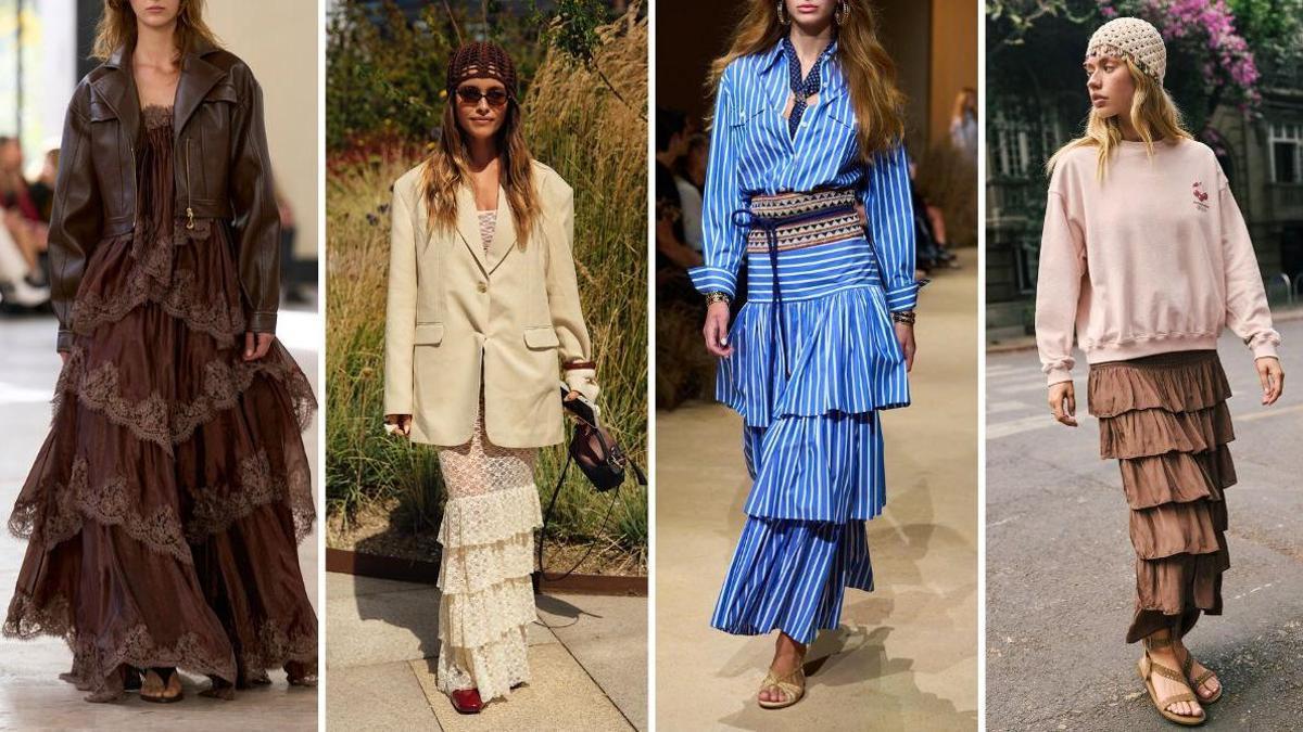 La falda larga de volantes, según el desfile de primavera-verano 206 de Aje, el