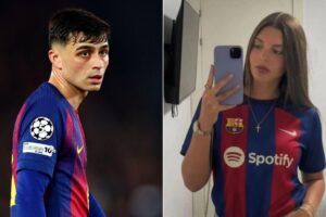 Le look « centenaire » d'Alejandra Dorta pour son moment le plus spécial avec Pedri : un jean taille basse, Adidas et un sac de luxe