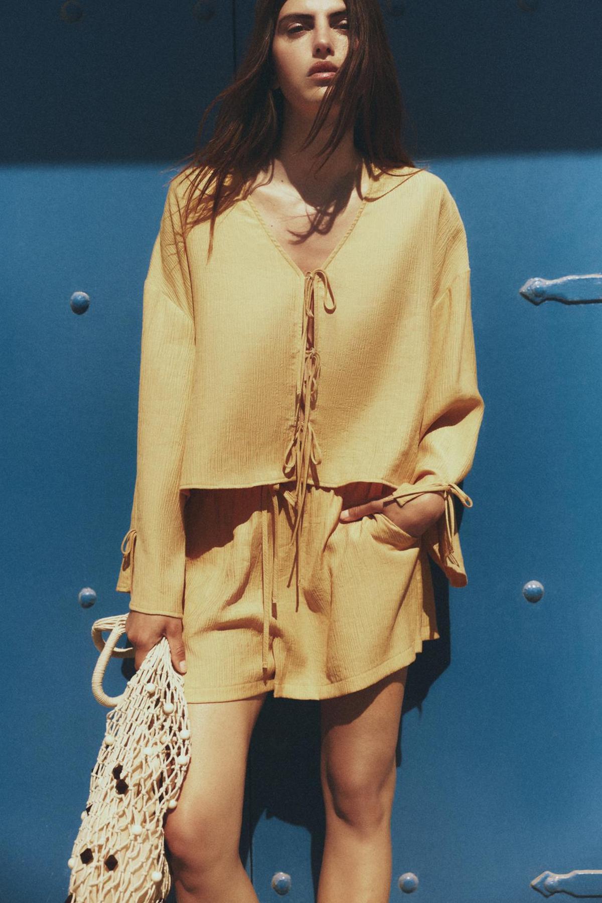 Ensemble chemise et short texturés