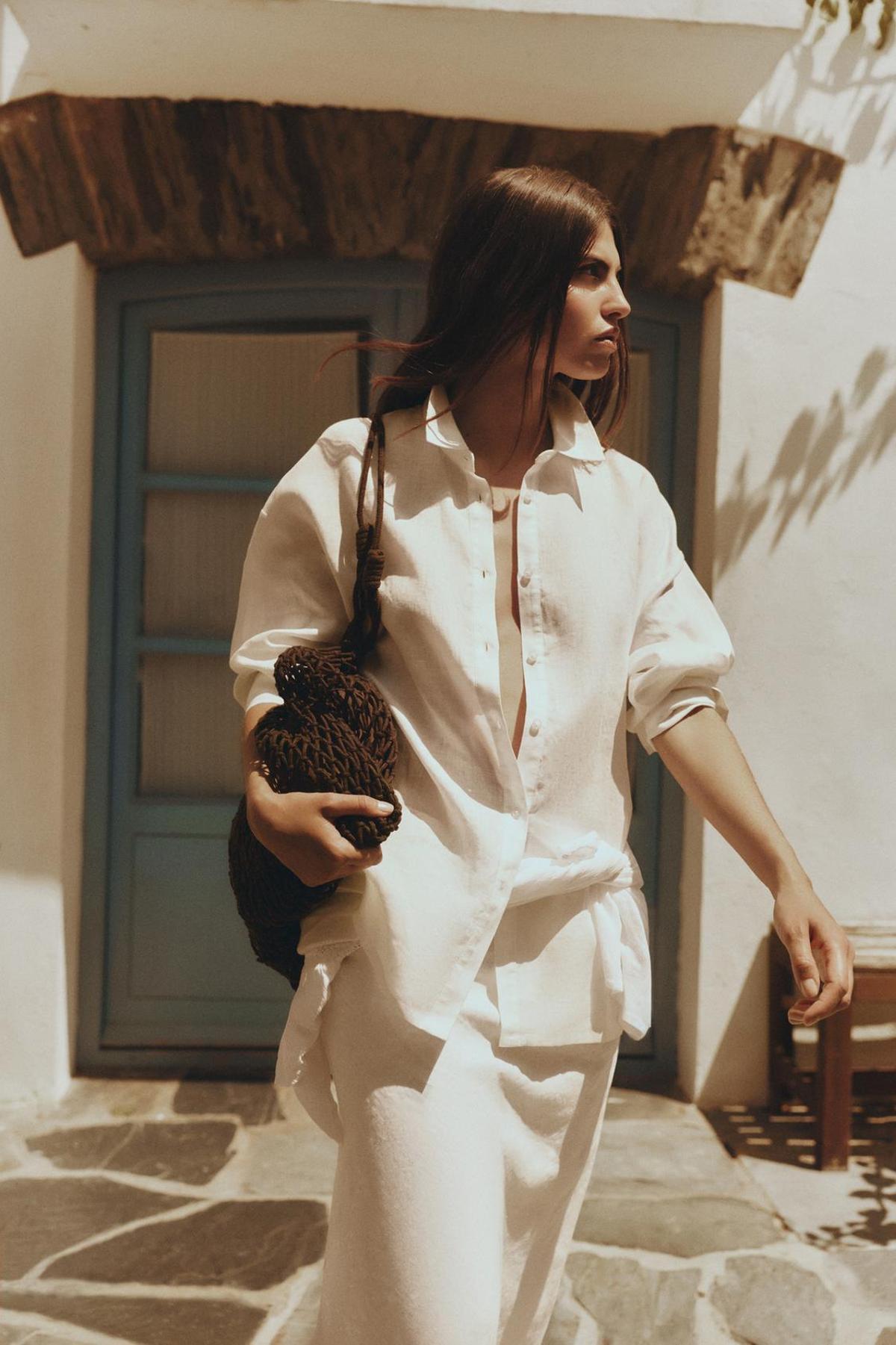 Ensemble chemise et jupe en lin