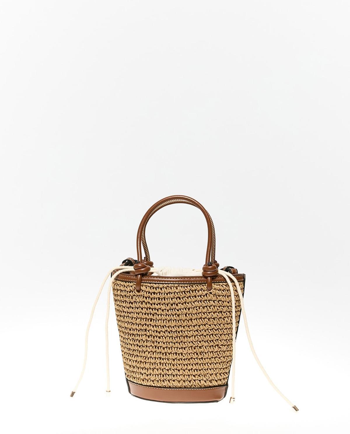 Mini sac nacelle en raphia