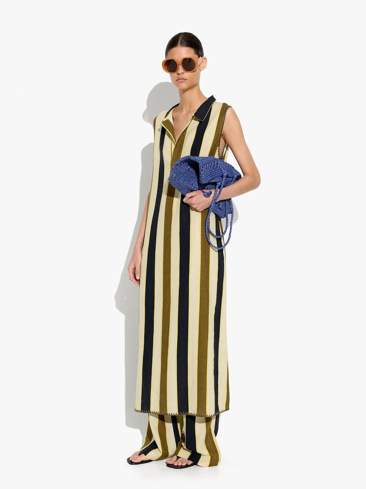 Robe chemise rayée