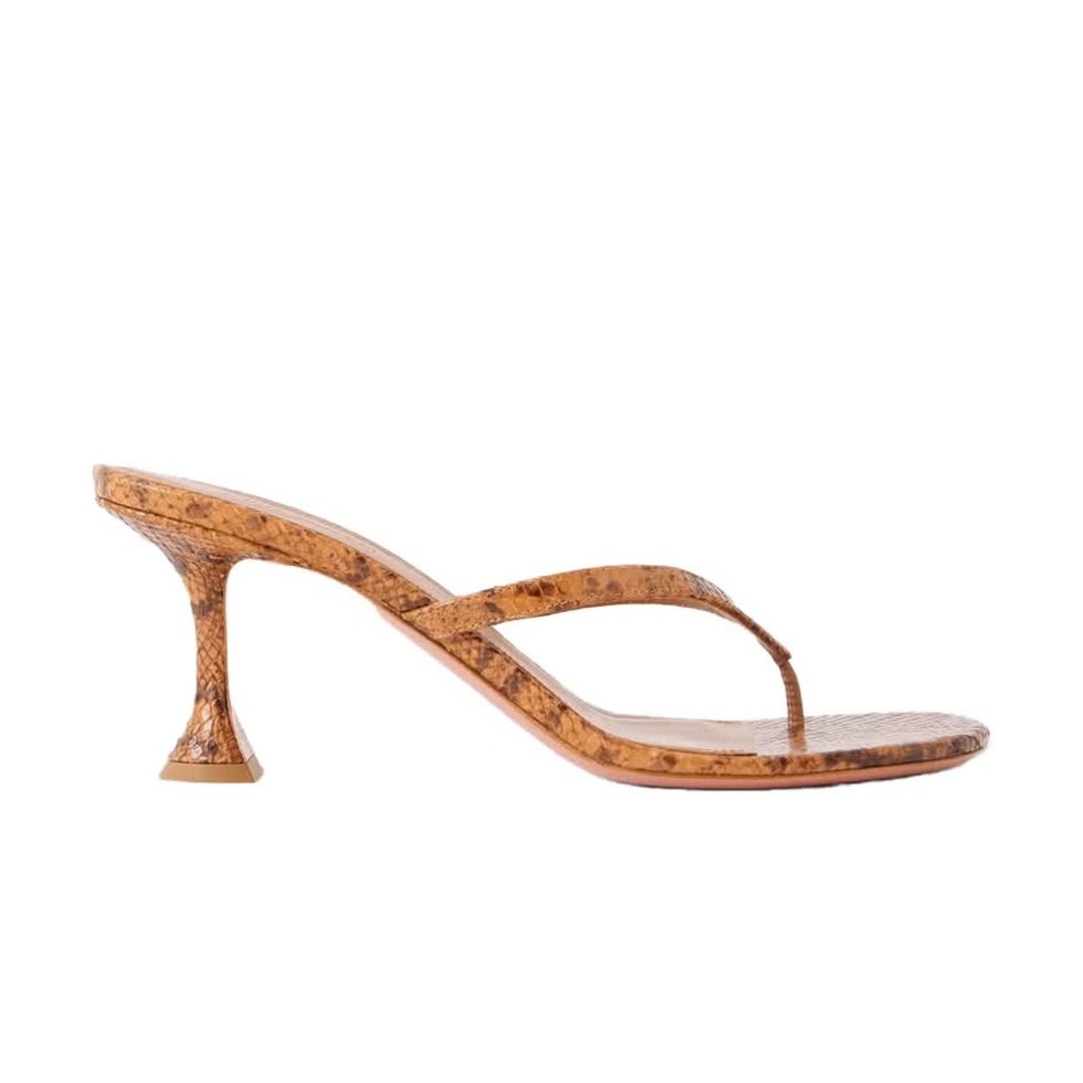 Tongs en cuir effet serpent Juliette