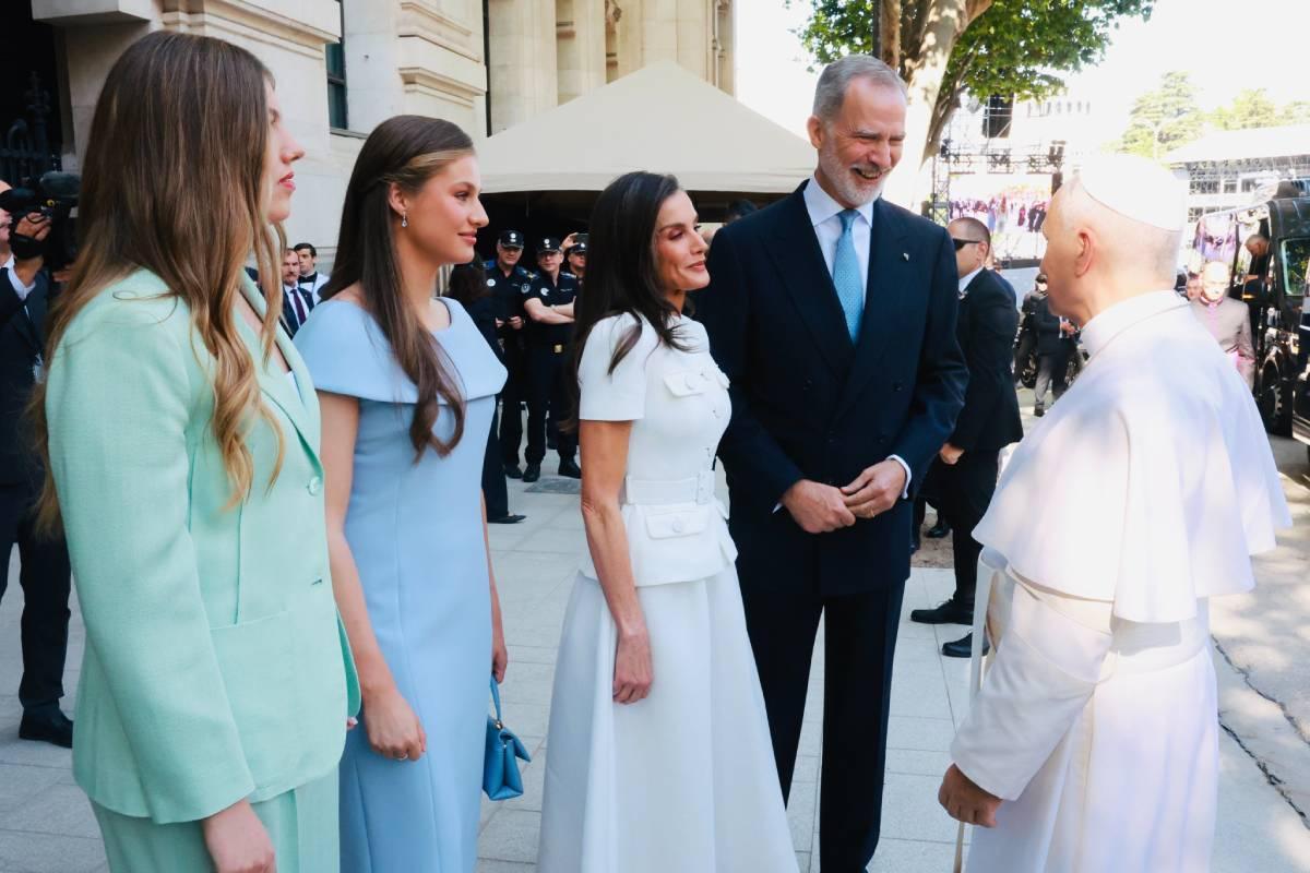 La famille royale à la messe du pape Léon XIV à Madrid