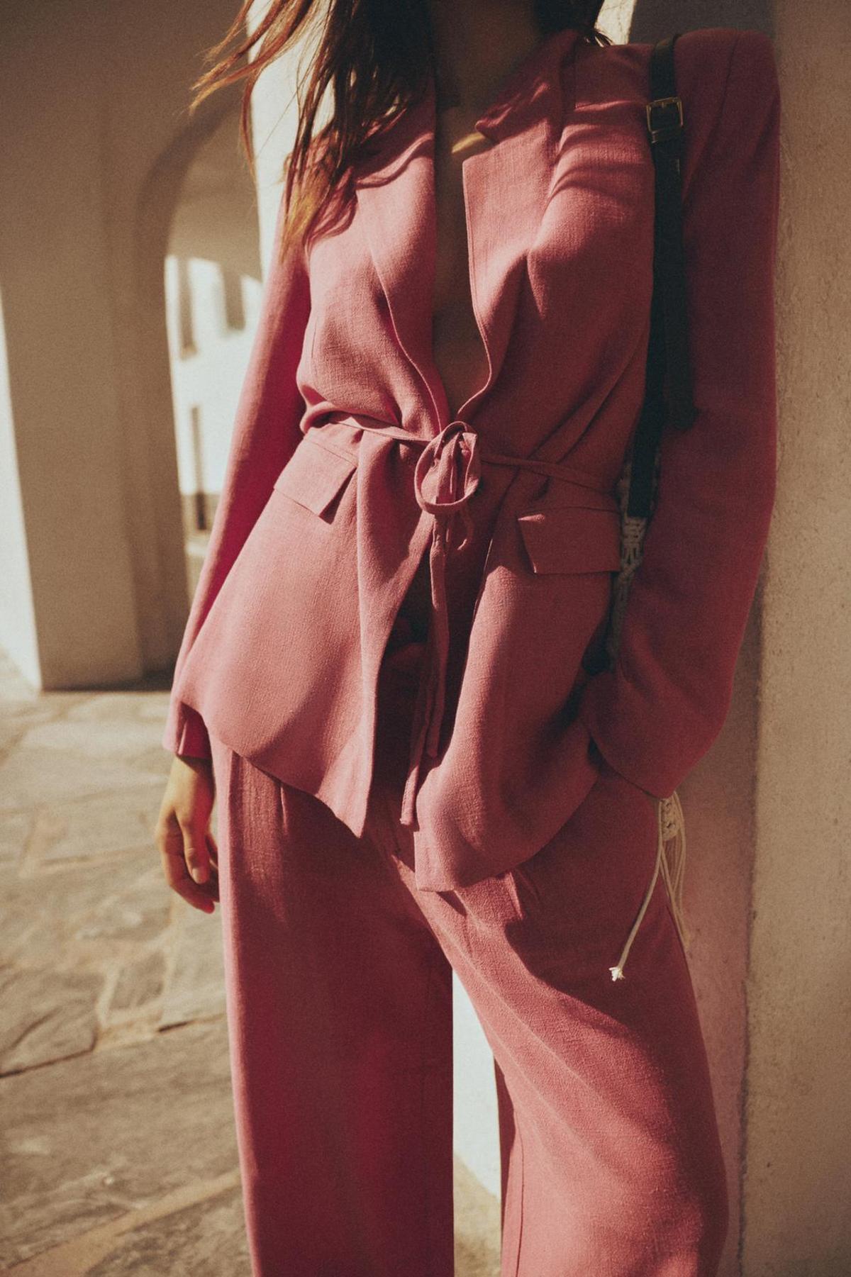 Blazer rustique rose