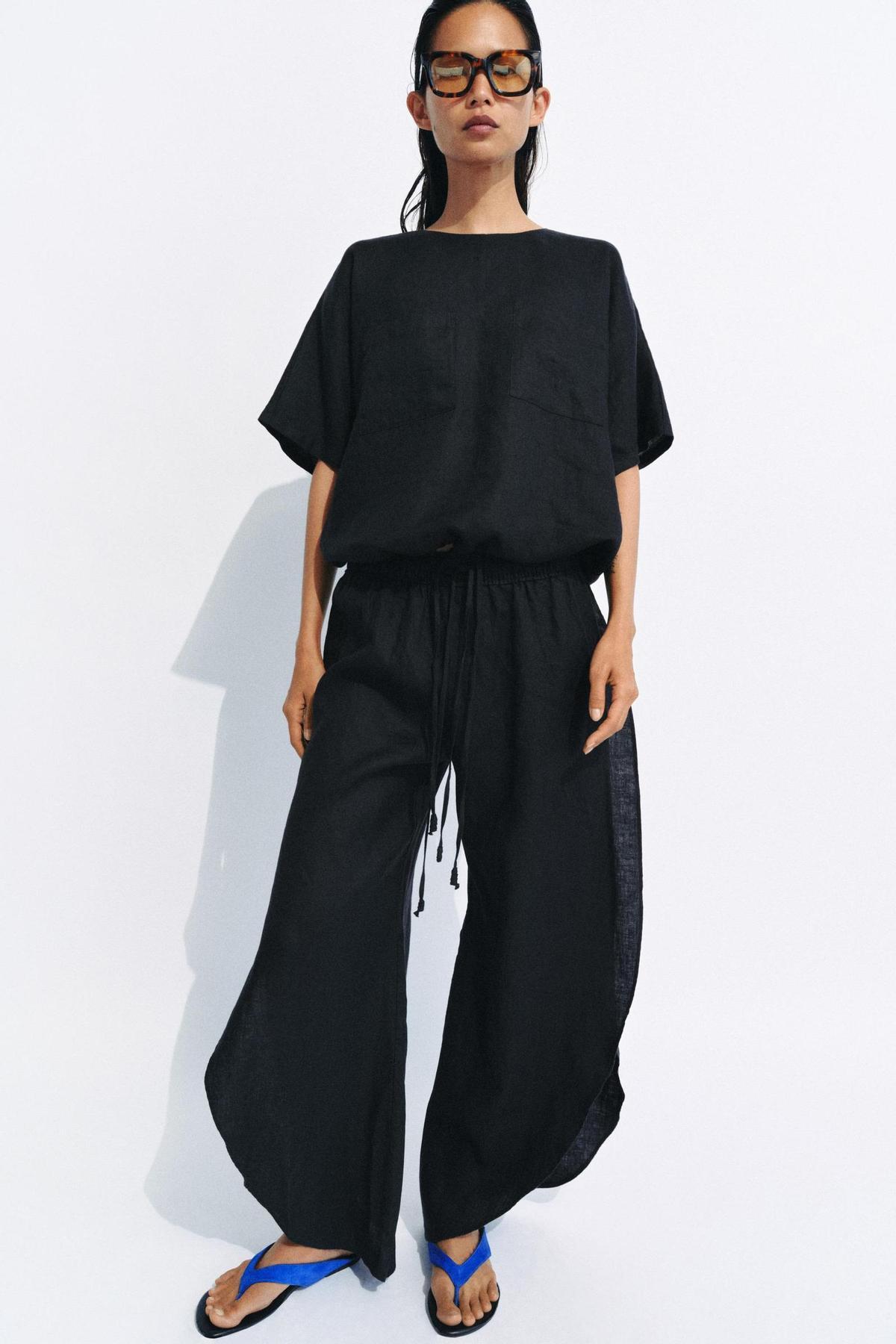 Pantalon en lin noir