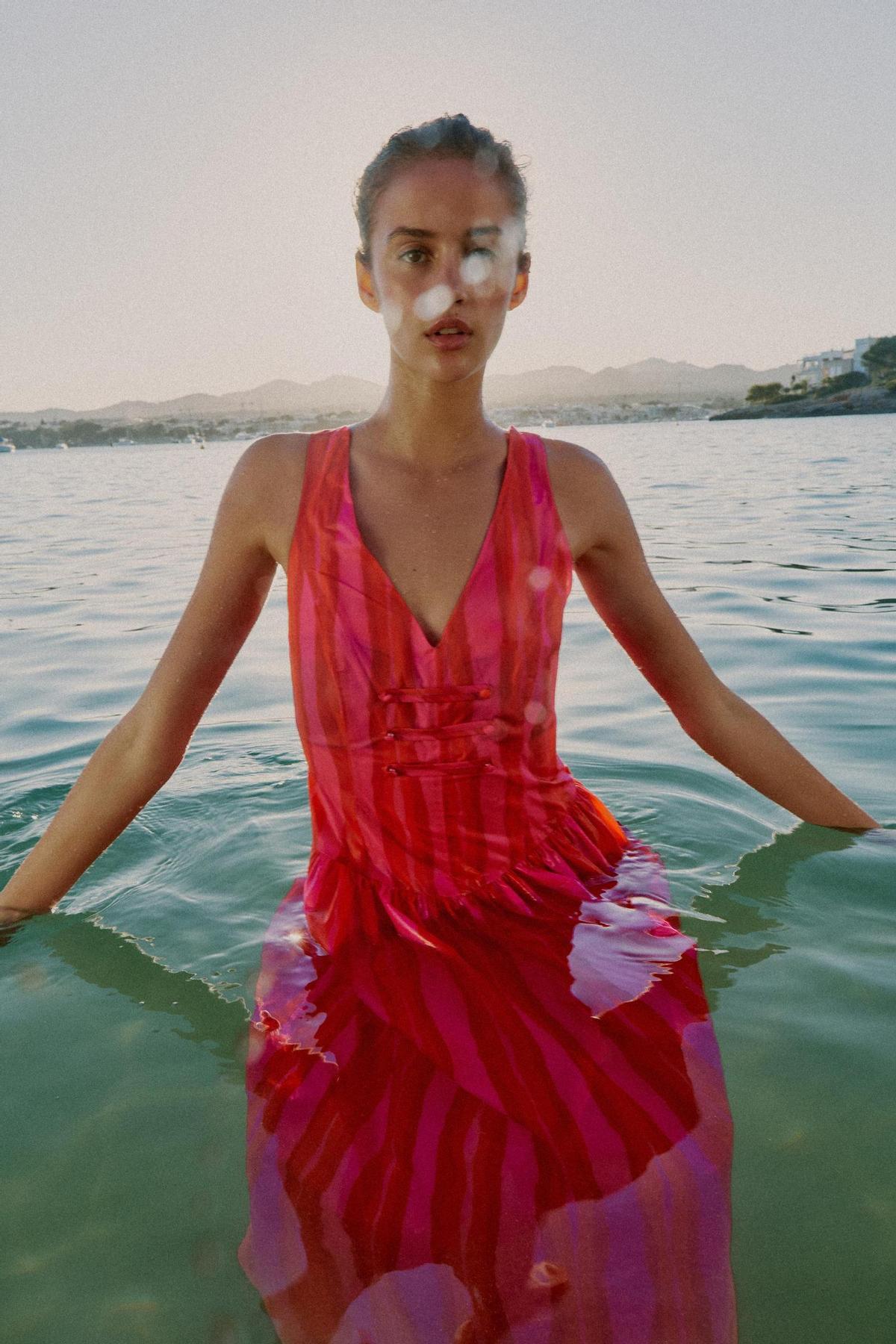 Robe midi rayée Alamar