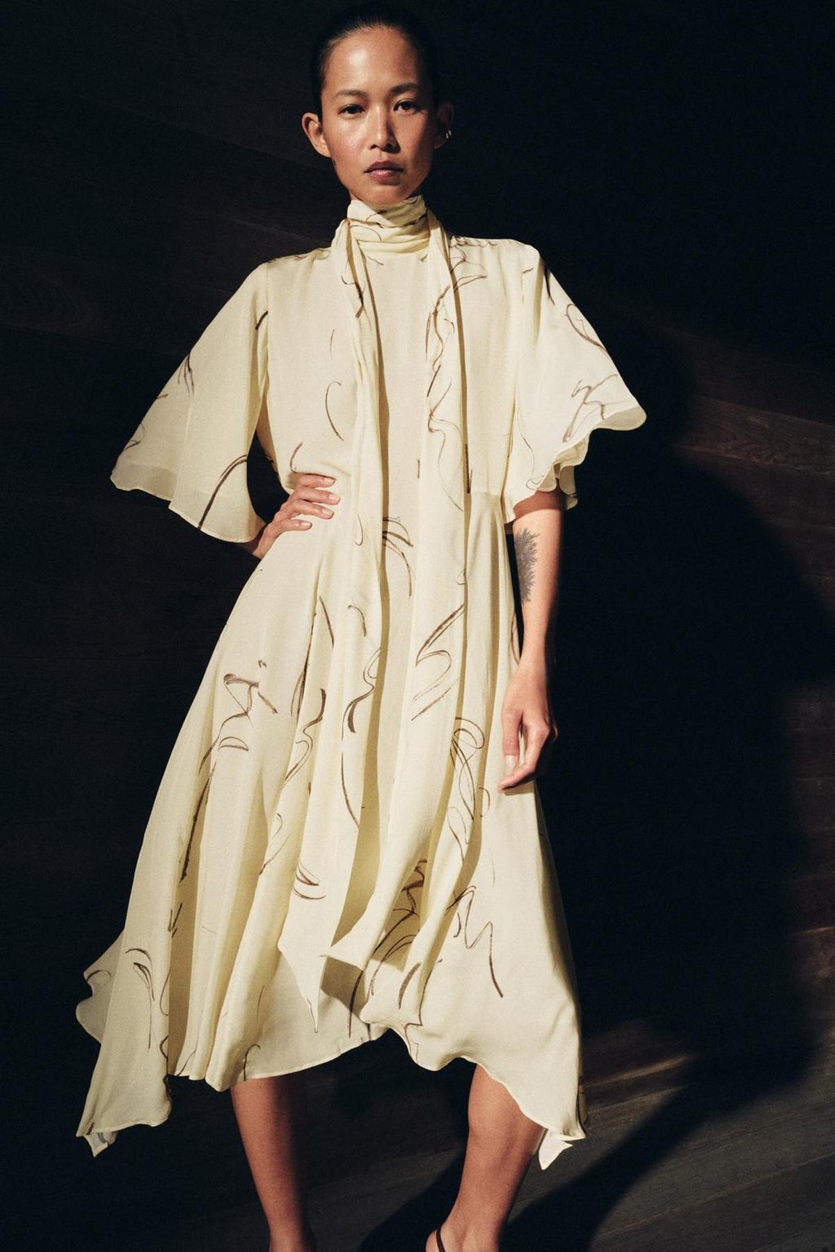 Robe avec imprimé et nœuds