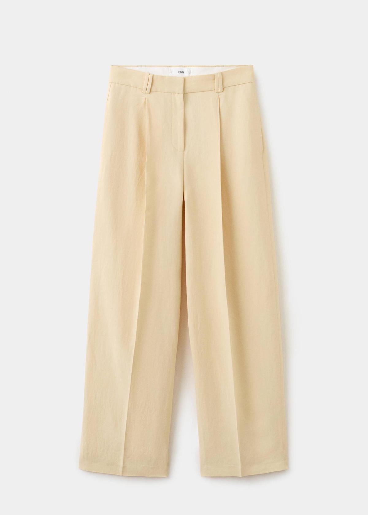 Pantalon en lin jaune beurre