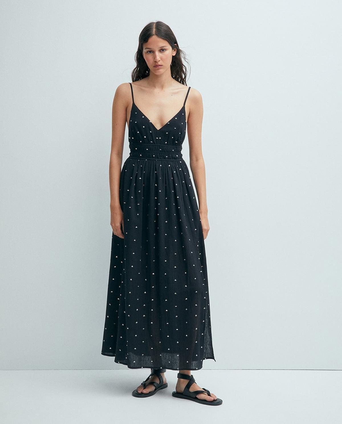 Robe midi noire à paillettes