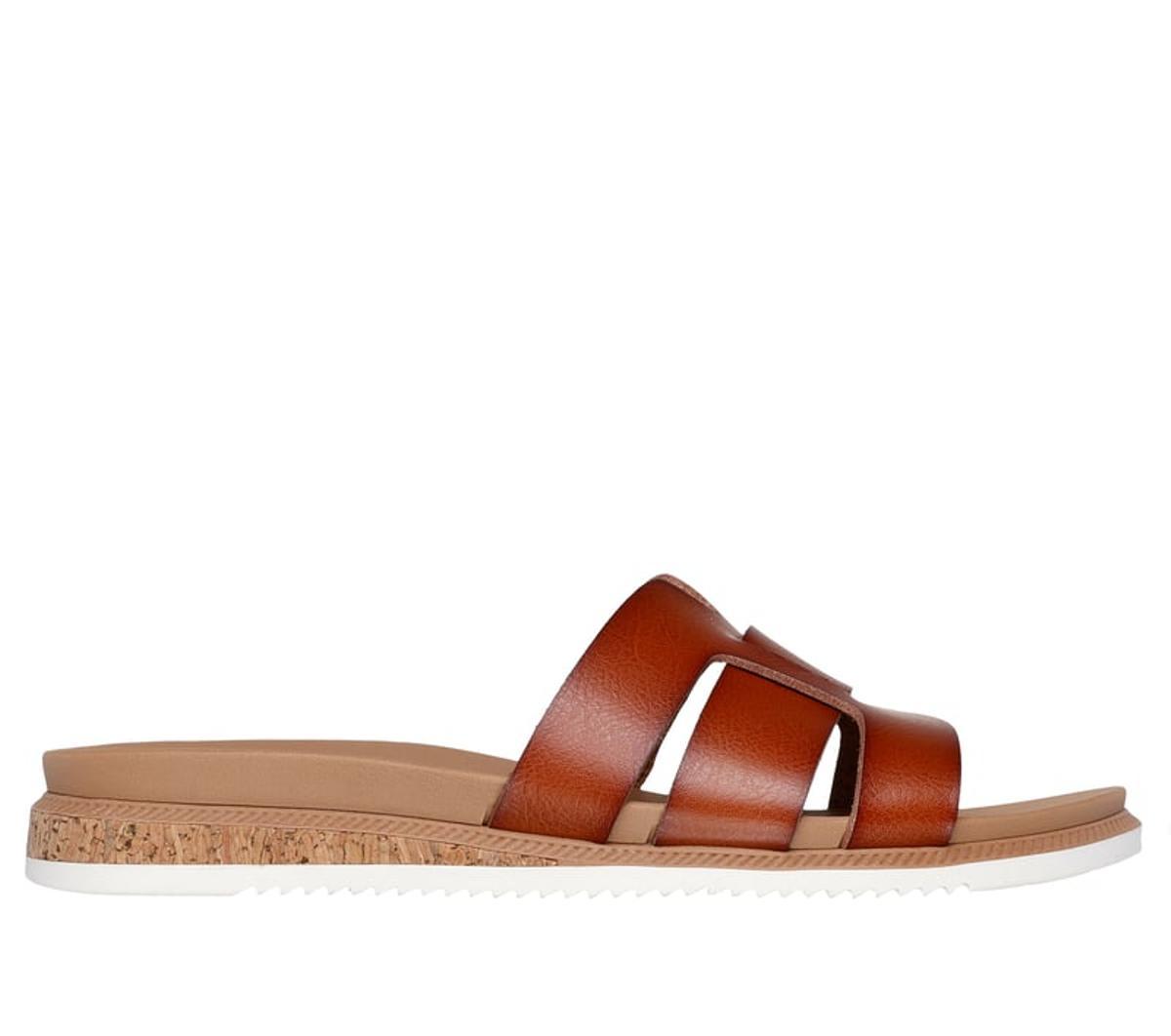 Sandales compensées confortables avec bride avant marron