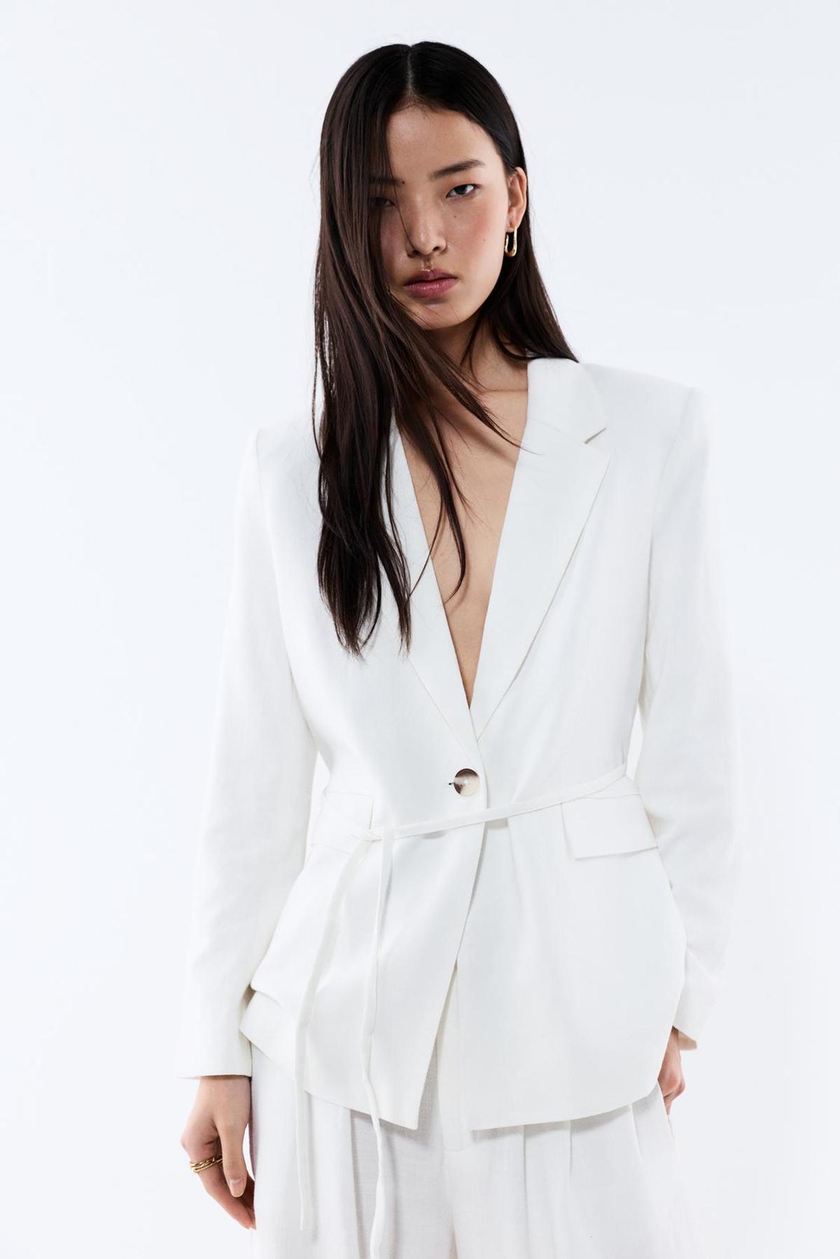 Blazer blanc rustique