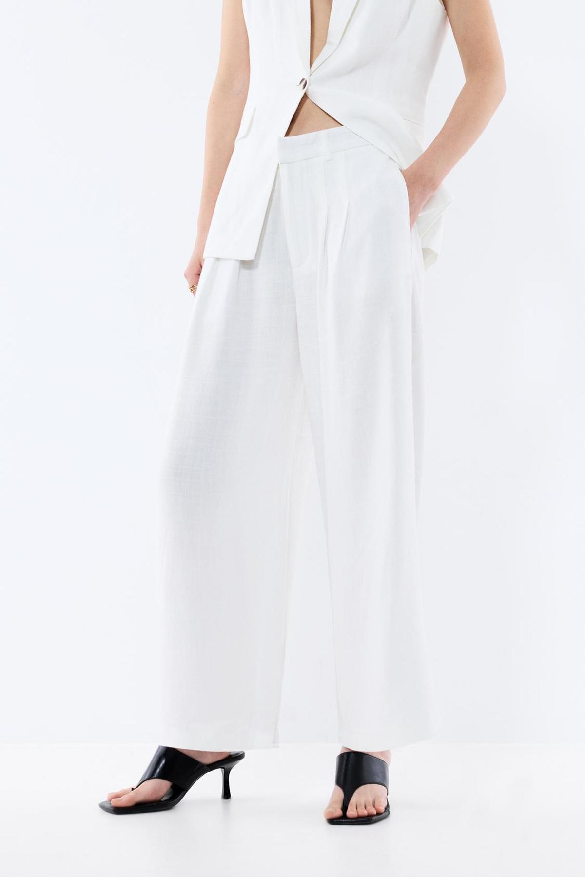 Pantalon blanc rustique