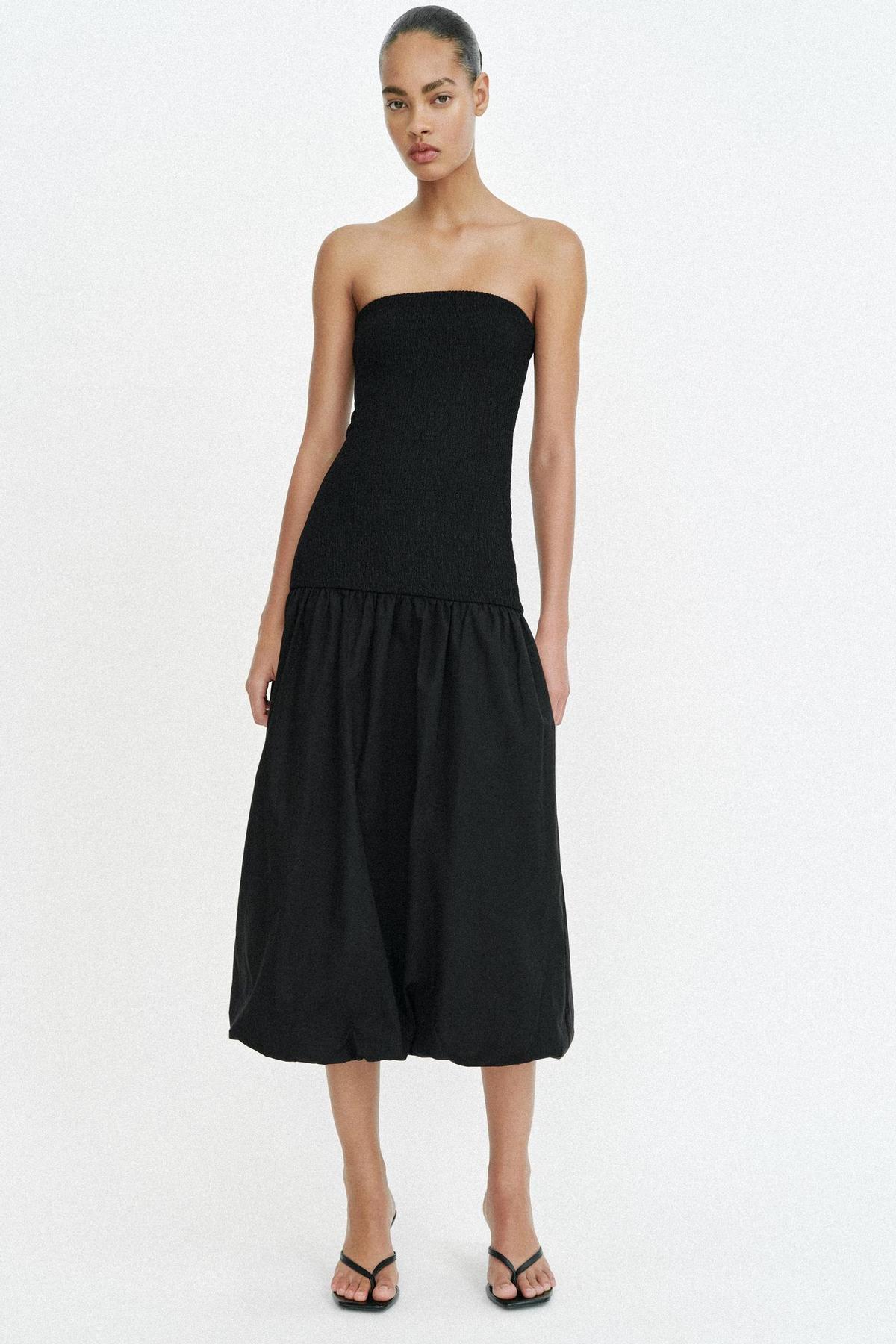 Robe bustier noire combinée