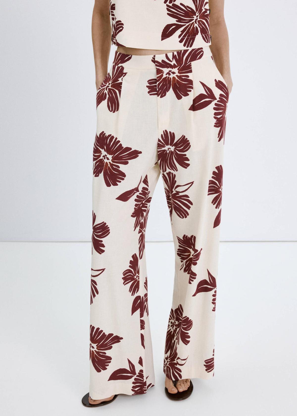 Pantalon plissé imprimé