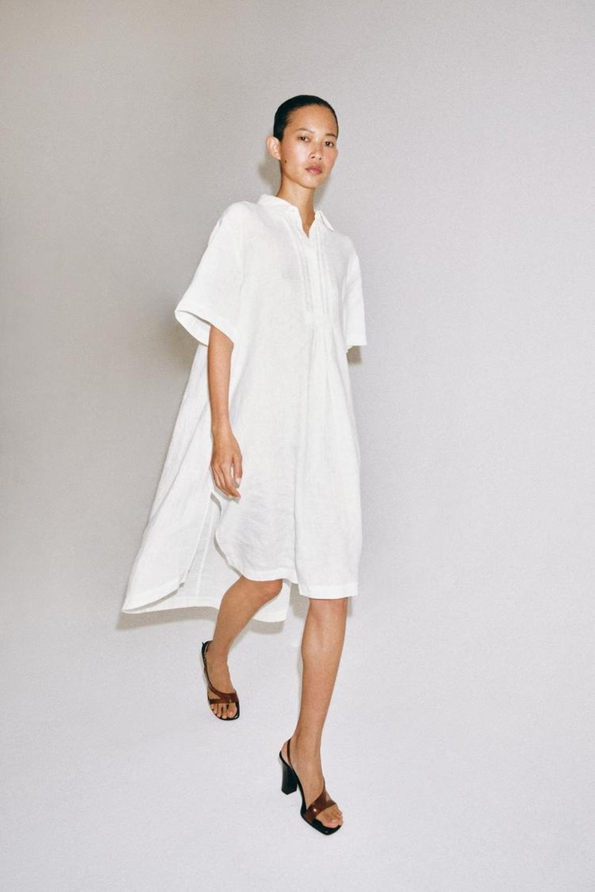 Robe chemise en lin Zara