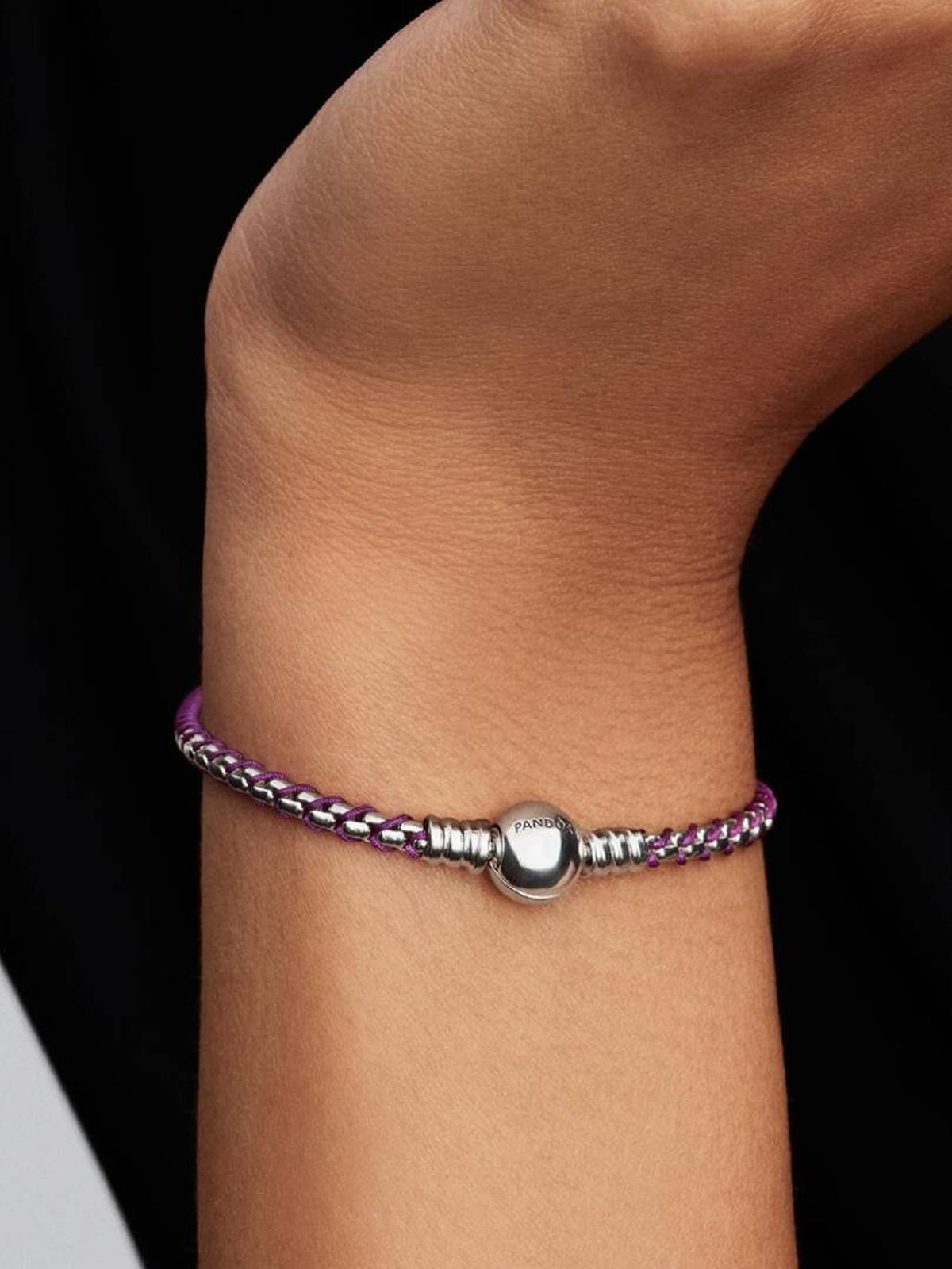 Bracelet cordon violet Pandora