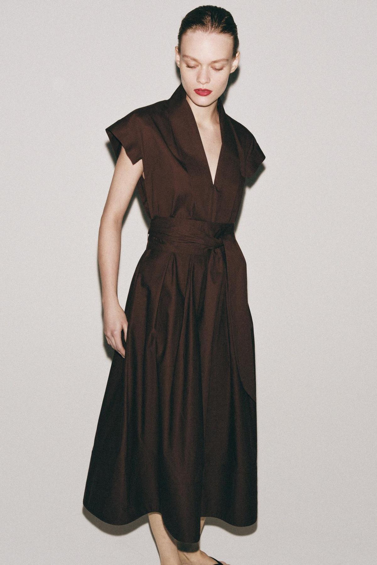 Robe chemise marron