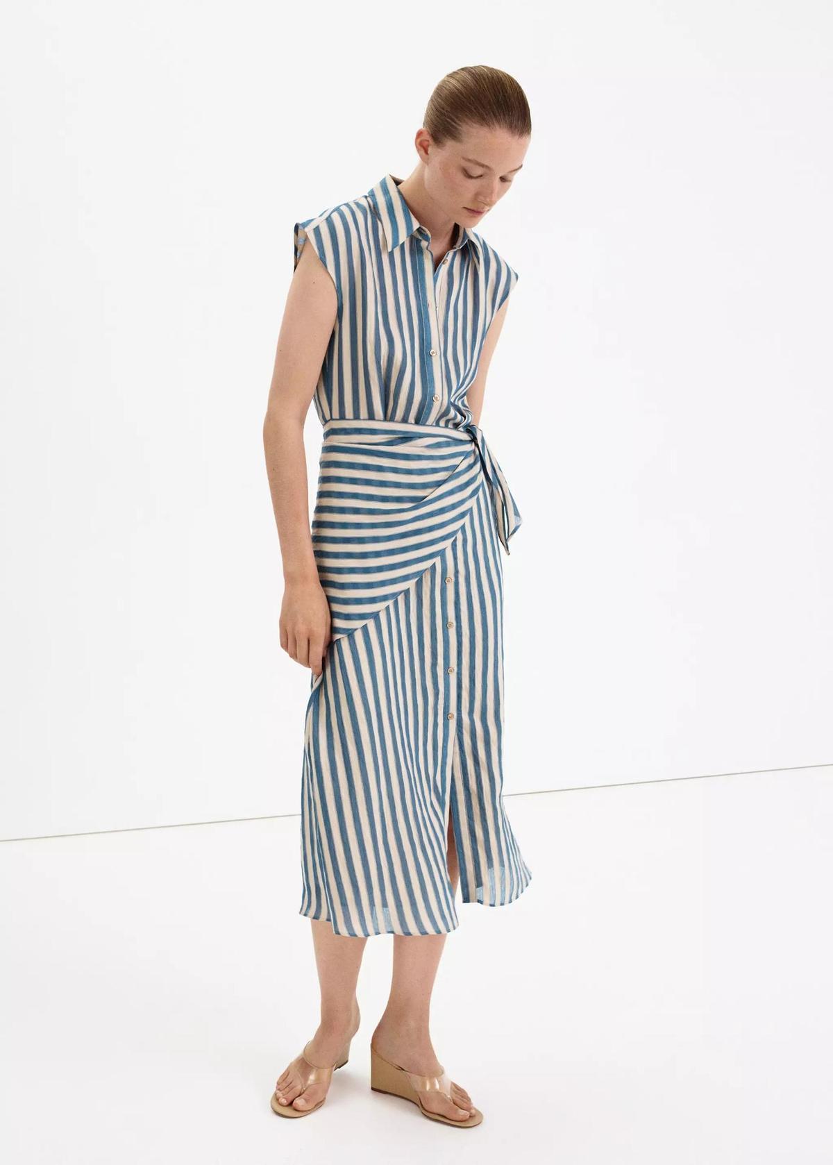 Robe chemise rayée Mango