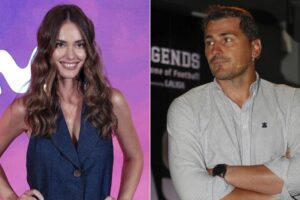 Le look denim inspirant d'Irene Esser, le nouveau rêve d'Iker Casillas, pour présenter son nouveau projet à Madrid