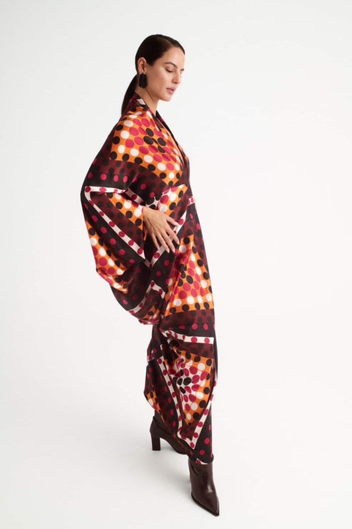 Robe multicolore à imprimé géométrique