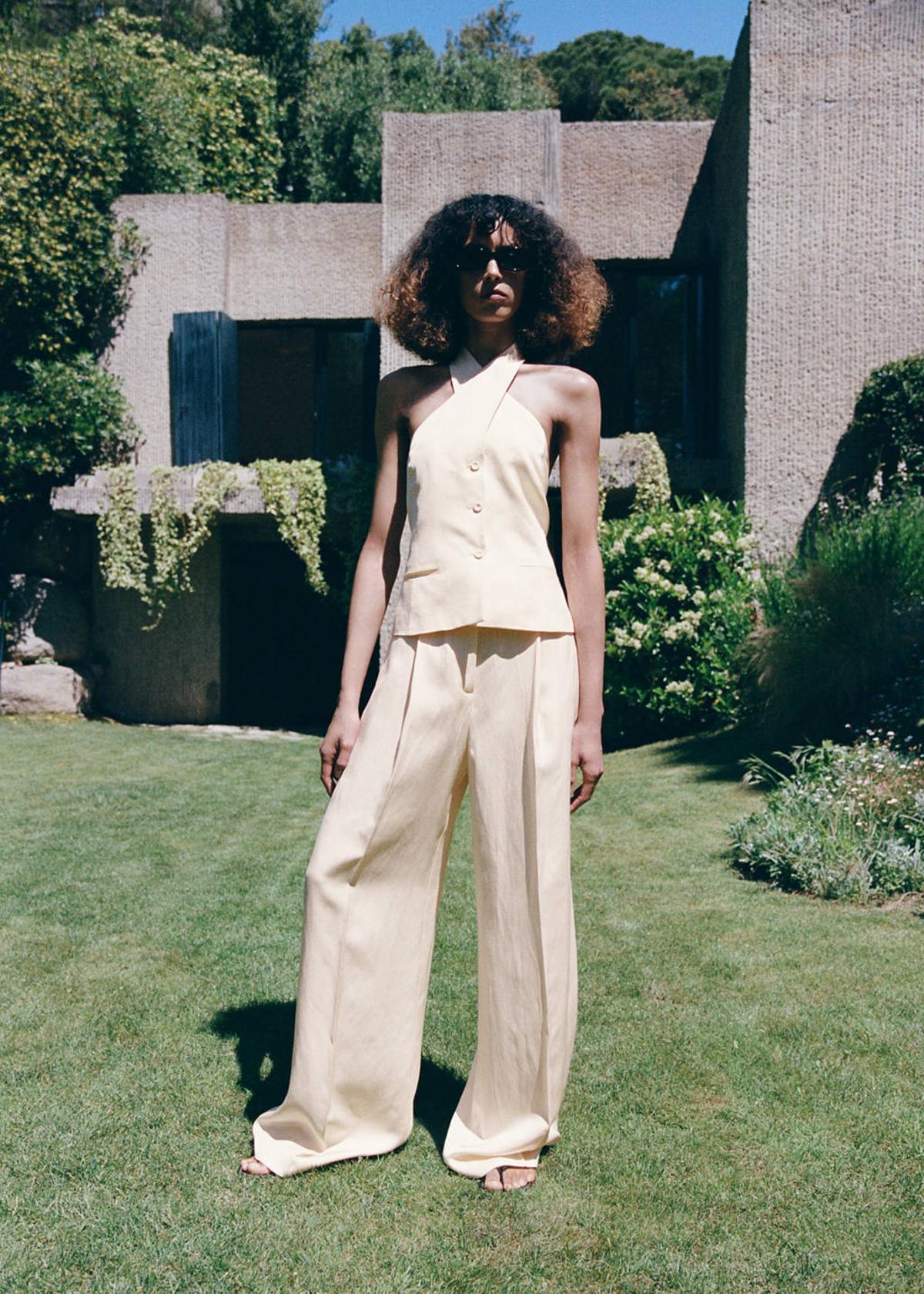 Ensemble gilet et pantalon en lin