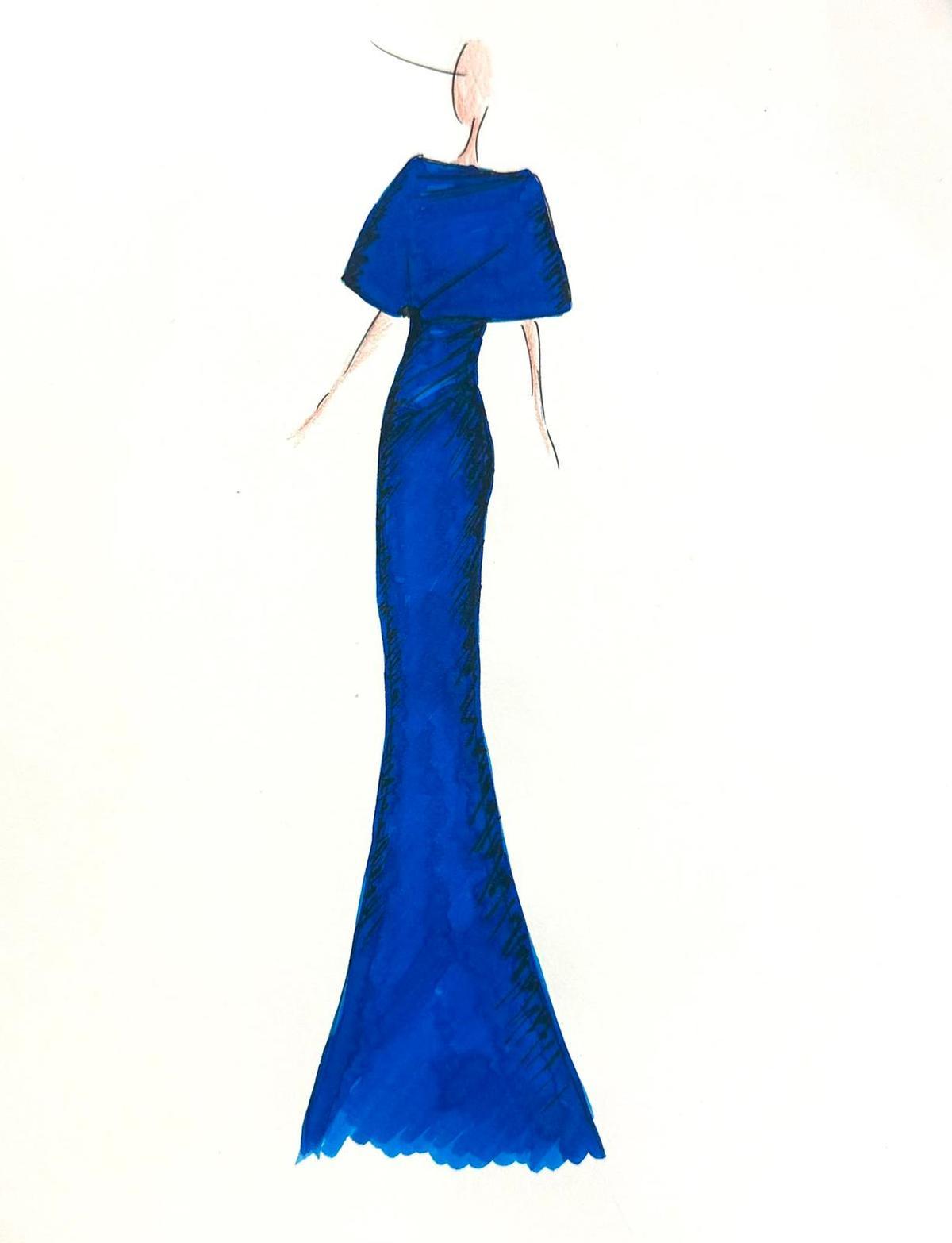 Croquis du look d'Isabel Sanchís pour les Fashion Academy Awards 2026