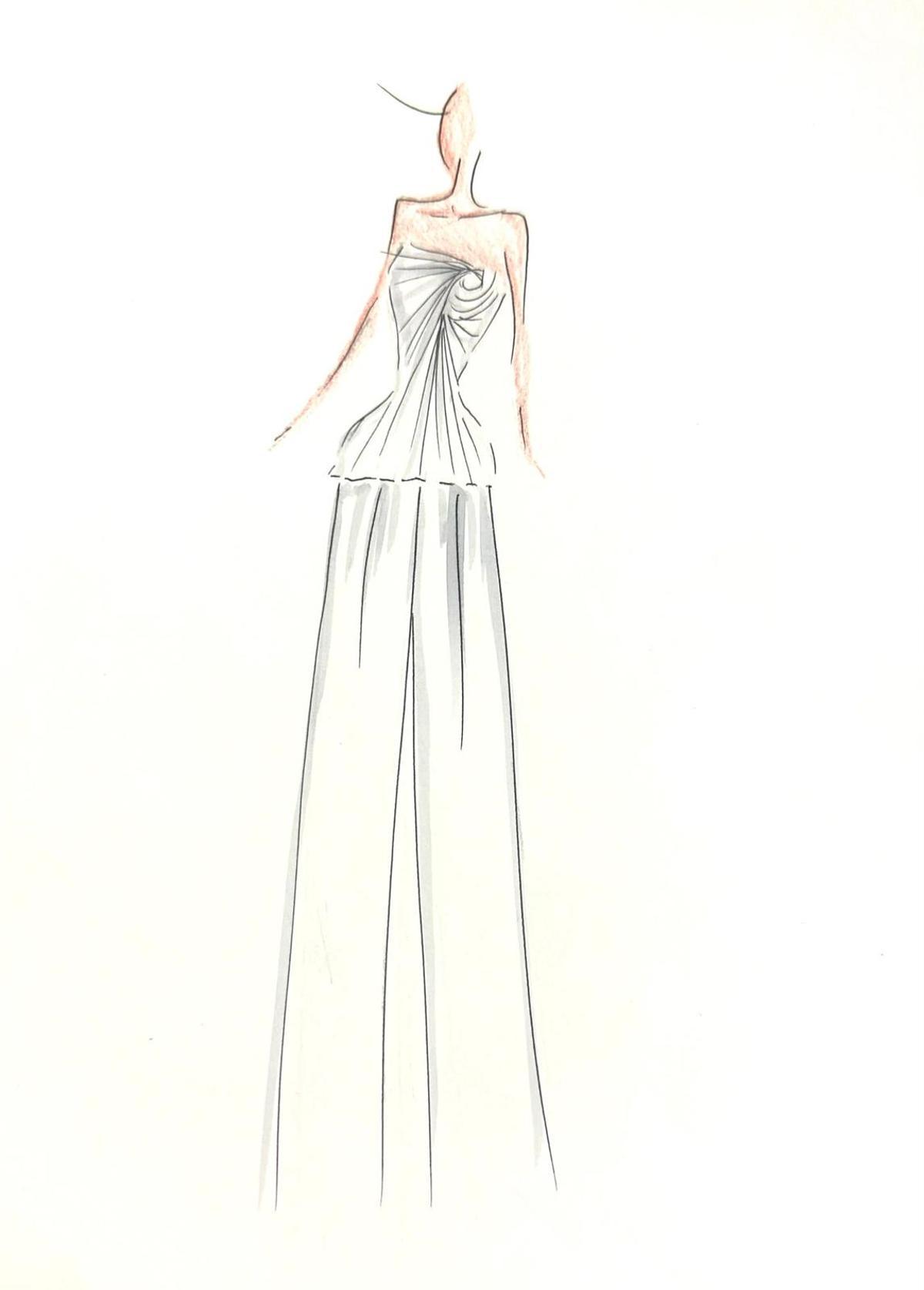 Croquis du look de Paula Maiques pour les Fashion Academy Awards 2026