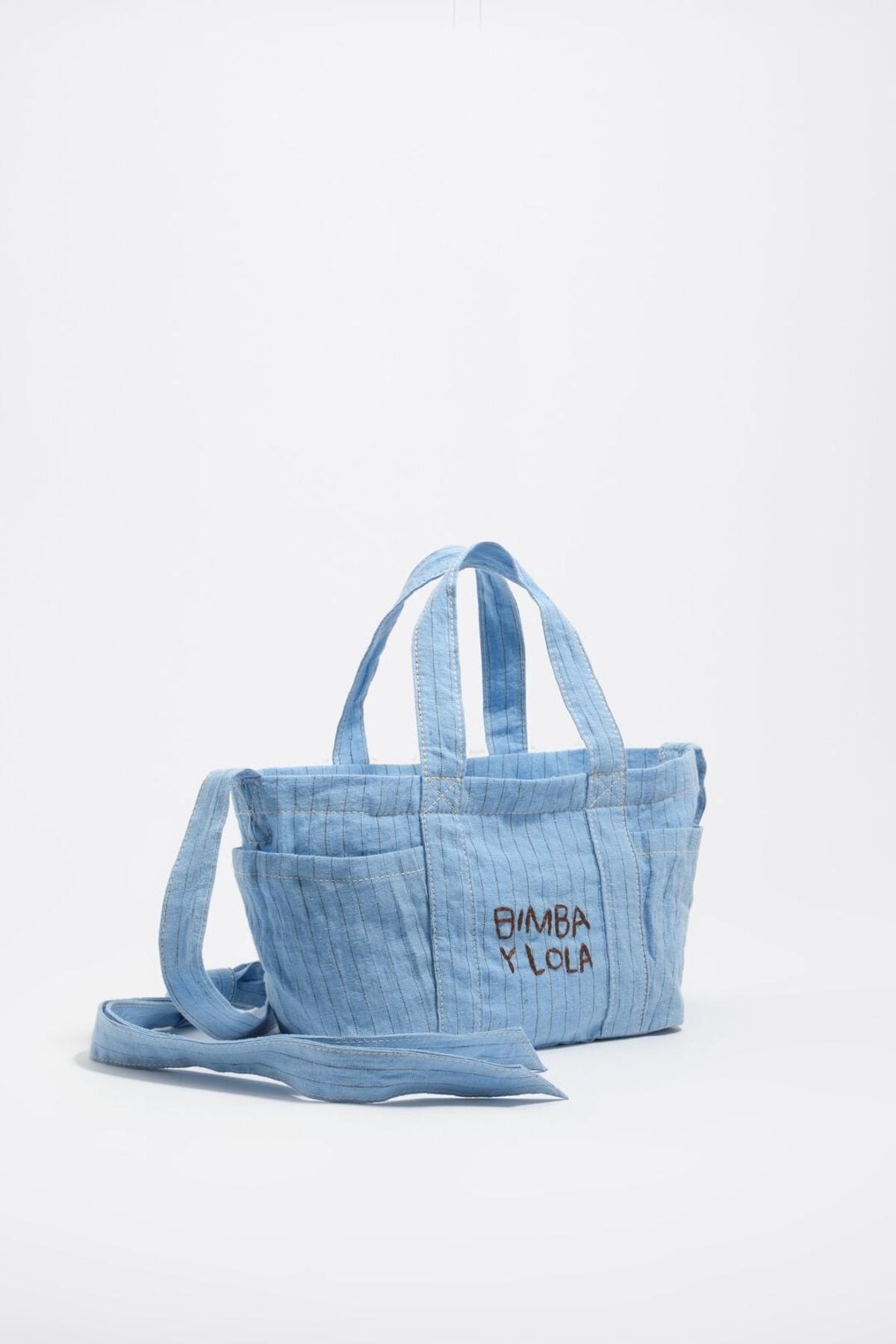 Sac rayé bleu