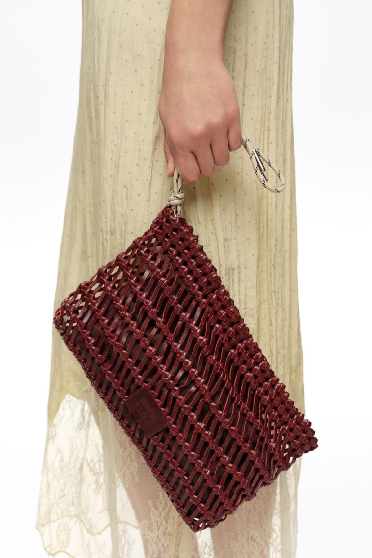 Sac tressé marron