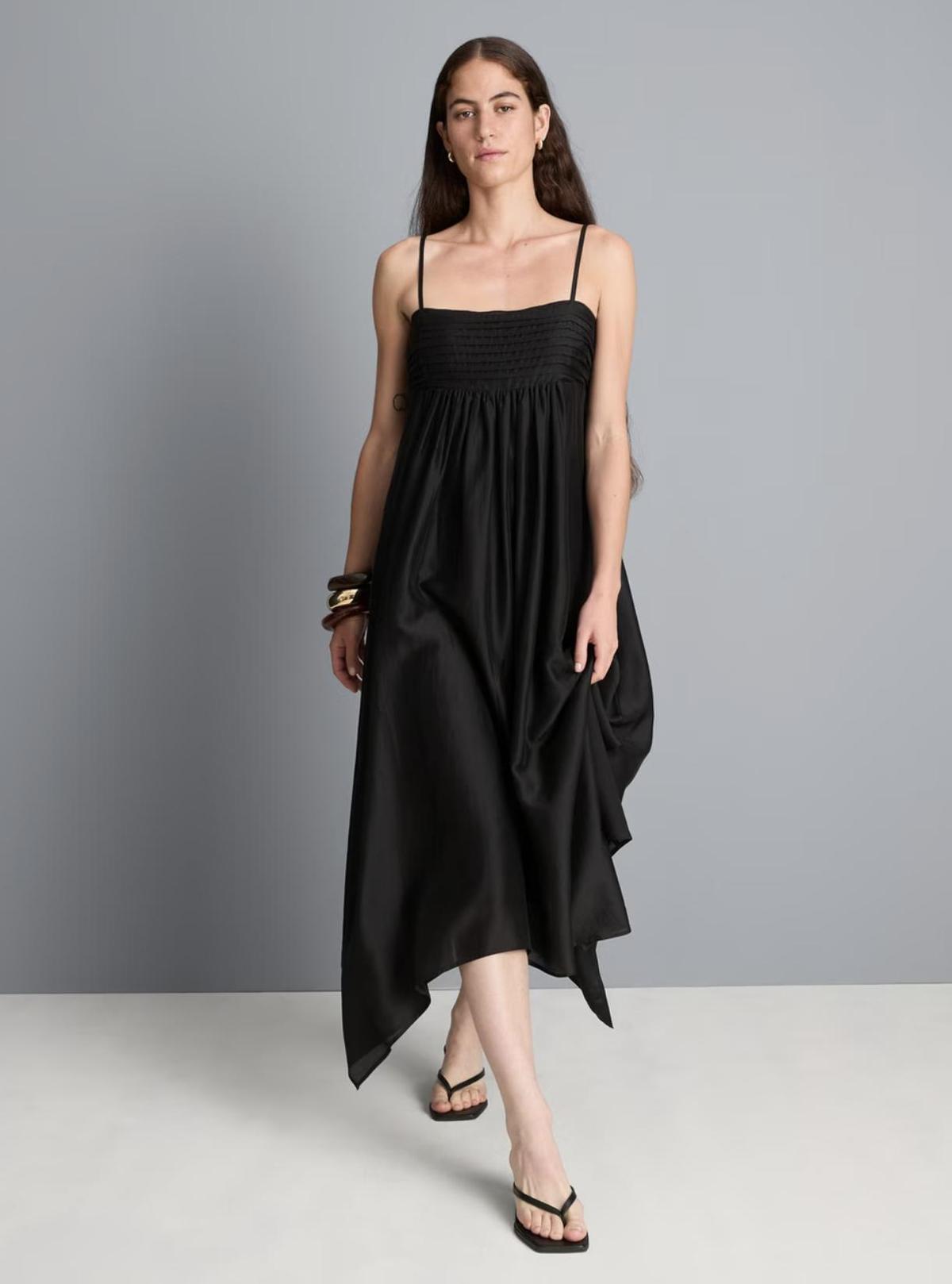 Robe midi foulard noire