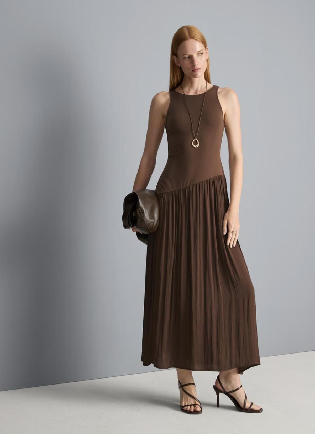 Robe fluide marron chocolat