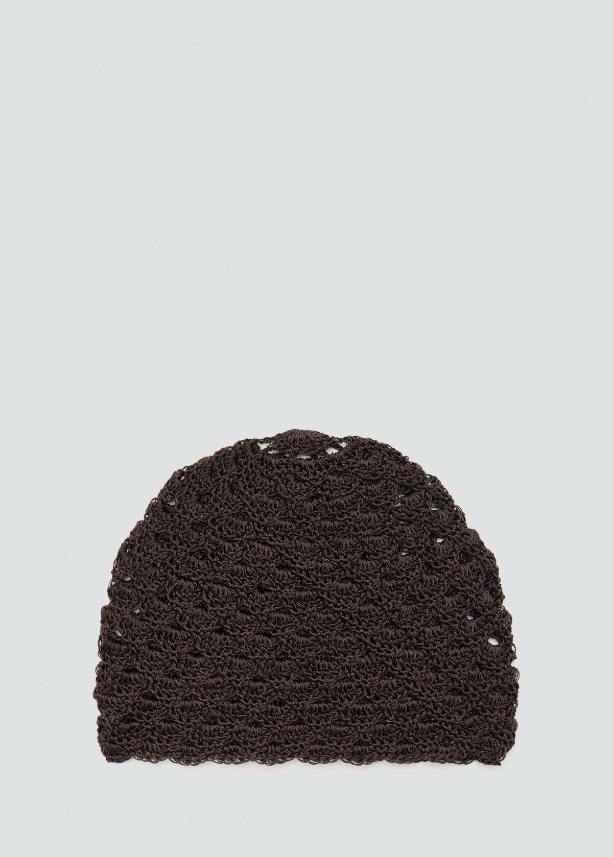 Bonnet au crochet marron