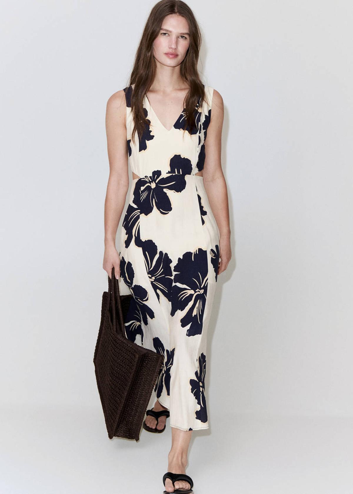 Robe découpée à imprimé fleuri